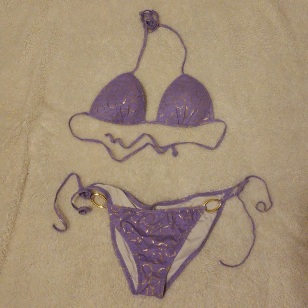 Lilac and gold bikini